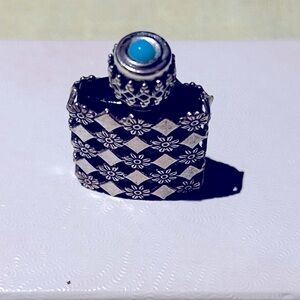 VTG Sterling Floral & Diamond Lattice Mini Perfume